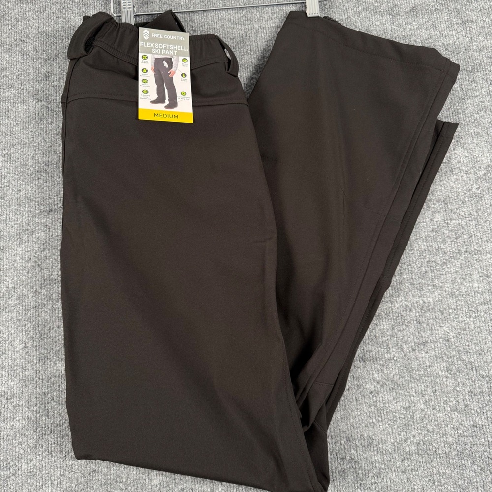 Free Country‎ M Flex Softshell Ski Pants Black Waterproof Wind Resistant Winter